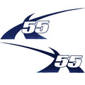 MasterCraft X55 Boat Hull Decals 7501684 - Navy Blue Stickers (2 PC)