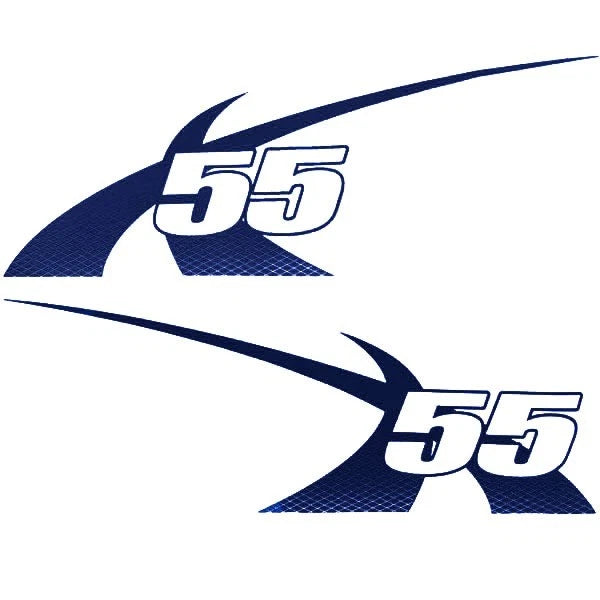MasterCraft X55 Boat Hull Decals 7501684 - Navy Blue Stickers (2 PC)