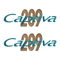 Rinker Boat Decals - Captiva 209 Gold Teal Stickers (pair)