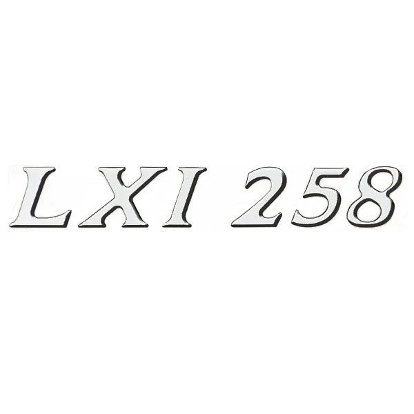 Larson Boat Raised Decal 8624-3134 - LXI 258 Silver Sticker