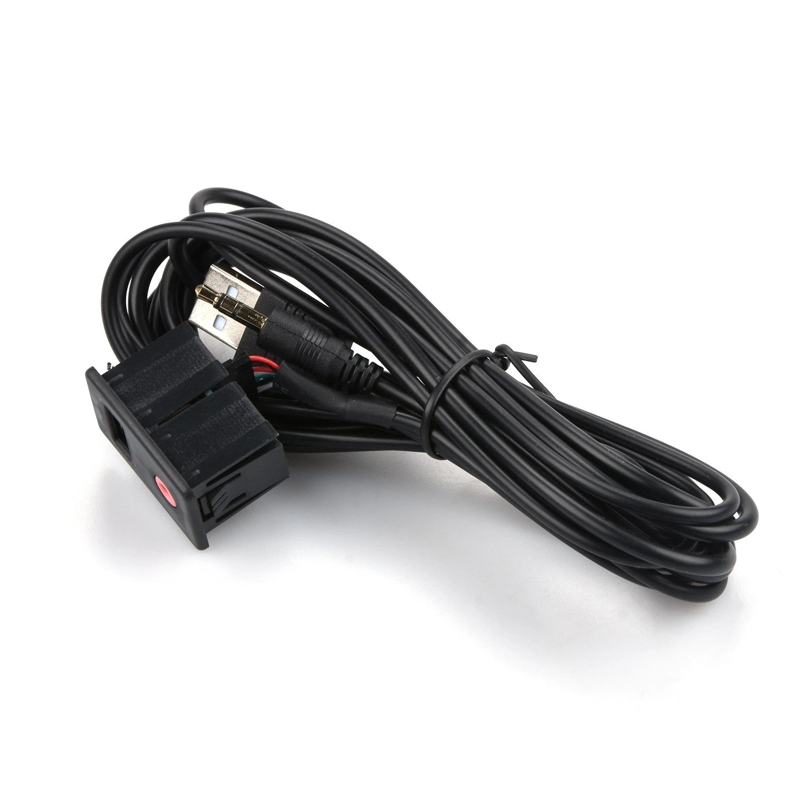 3.5mm Car Boat Audio USB AUX Adapter Dash Flush Mount Panel with 1.5M Cable