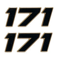 Mako Boat Raised Decals 138300 - 171 CC Black Stickers (pair)