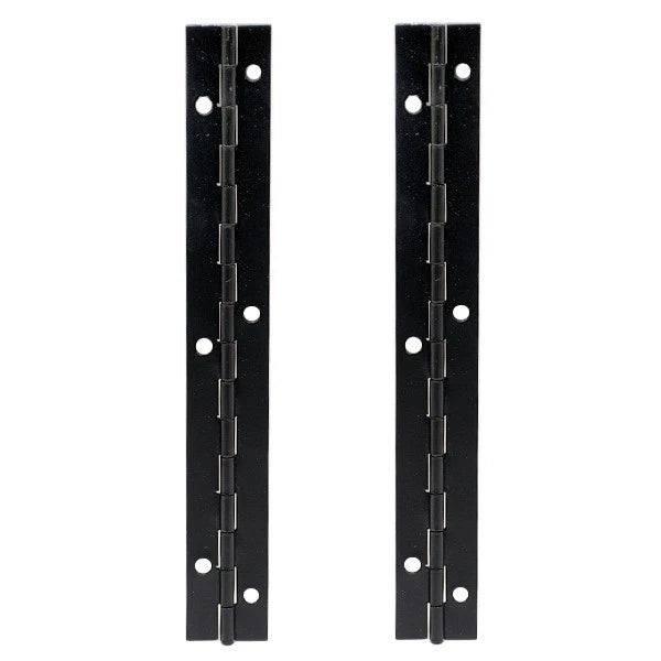 Bombardier Boat Piano Hinges - 8 X 1 1/8 Inch Black Stainless (pair)