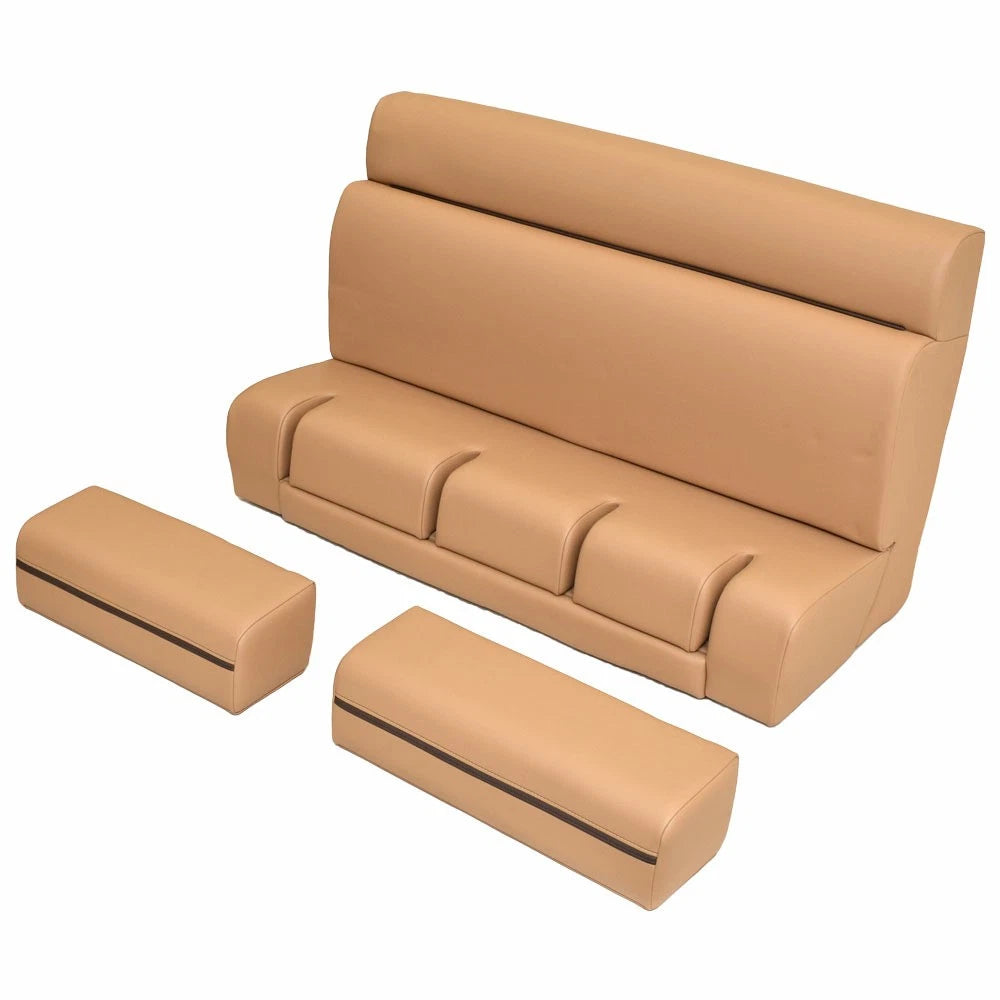Aviara Boat Bench Seat 48776-H-FMS - with Flip-Up Cushions Brown (3PC)