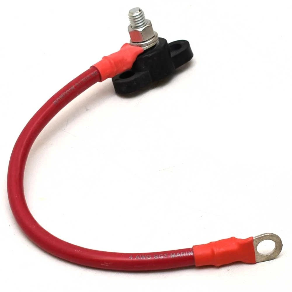 Rinker Boat Battery Cable - with Terminal Block 4 AWG 9 Inch Red