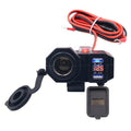 Motorcycle Cigarette Lighter 12V Dual USB Charger LED Digital Voltmeter Socket a