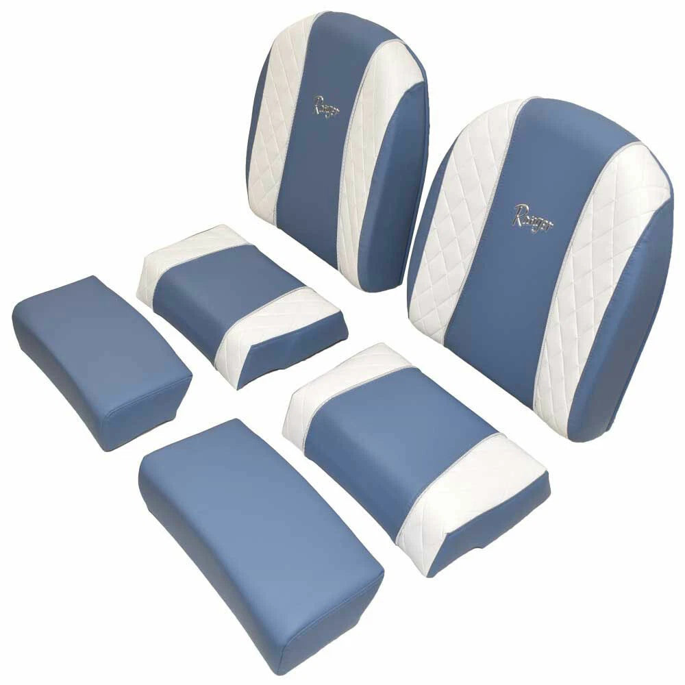 Ranger Boat Leaning Post Seat Cushions - 2510 - 2360 Bay Blue White