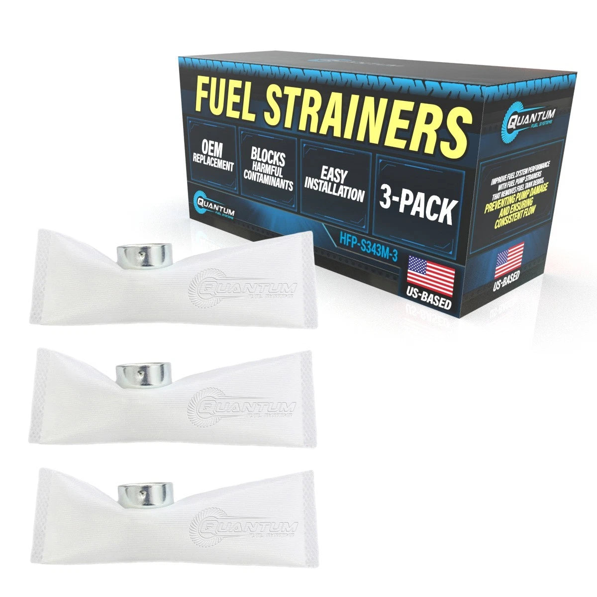 QFS Fuel Pump Filter Strainers [3] for BWM Motorcycles #16147708314