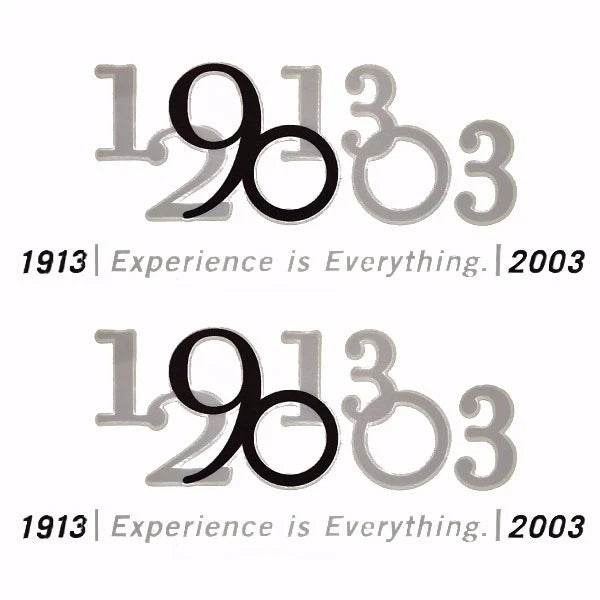 Glastron Boat 90th Anniversary Decal 0572660 - Silver Black (pair)