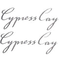 Cypress Cay Boat Logo Emblem Decals - Gray Stickers (pair)