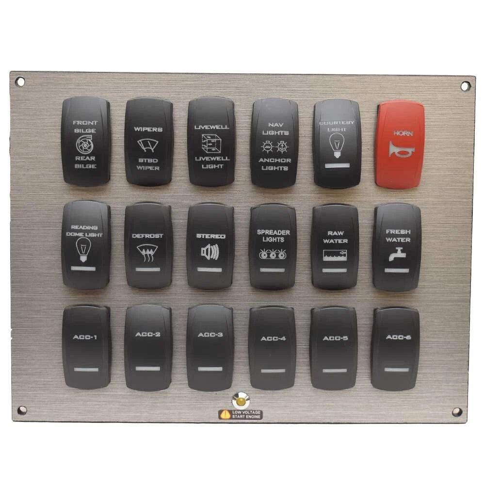 Striper Boat Carling Switch Panel - Gray 10 X 7 1/2 Inch