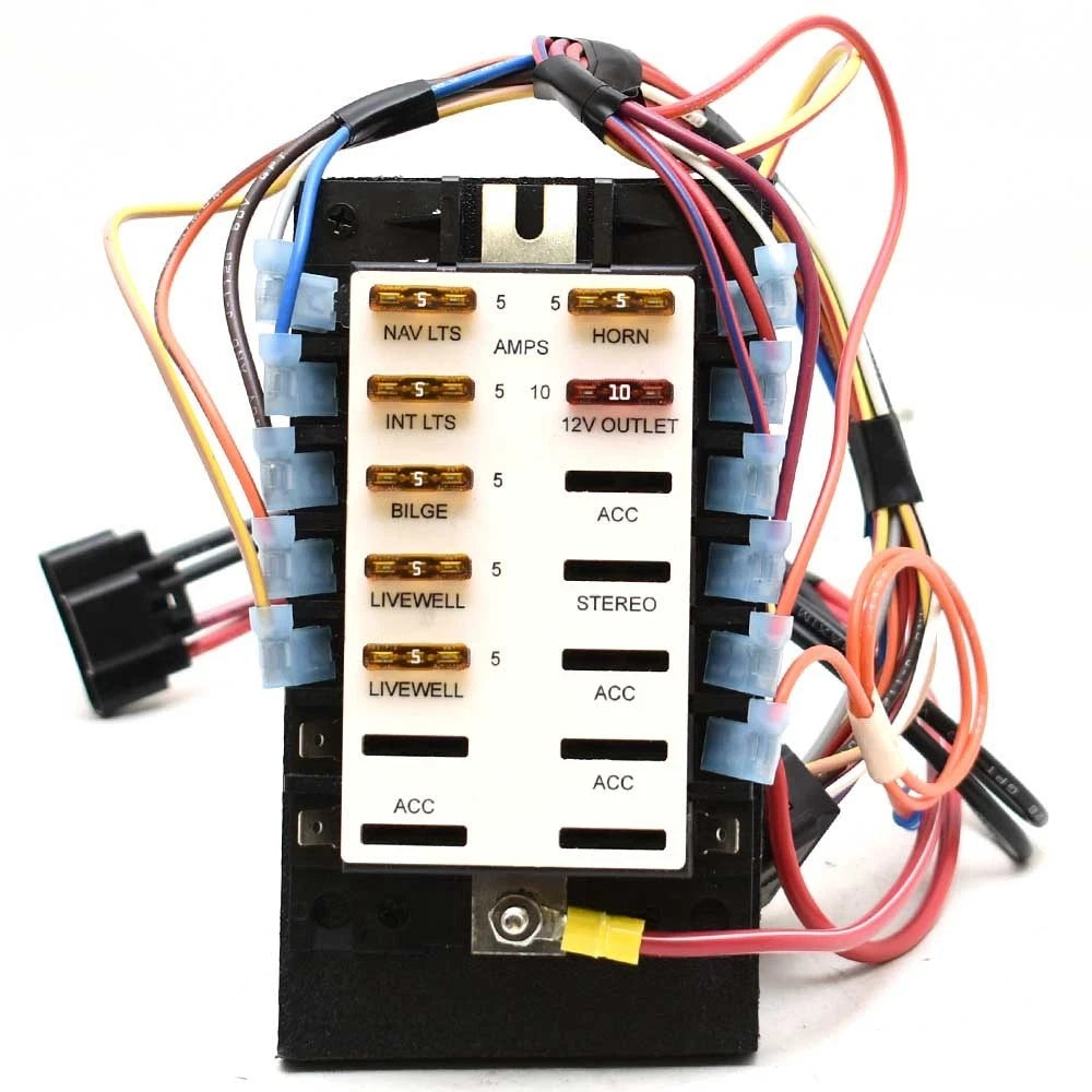 Lund Boat Fuse Block Panel 2291800 - 14-Position 6 3/8 X 3 1/2 Inch