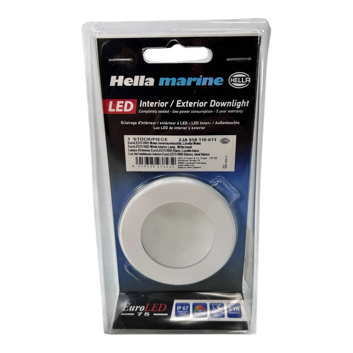 Hella Marine 958110011, Interior/Exter Ior LED White Downlight 12V