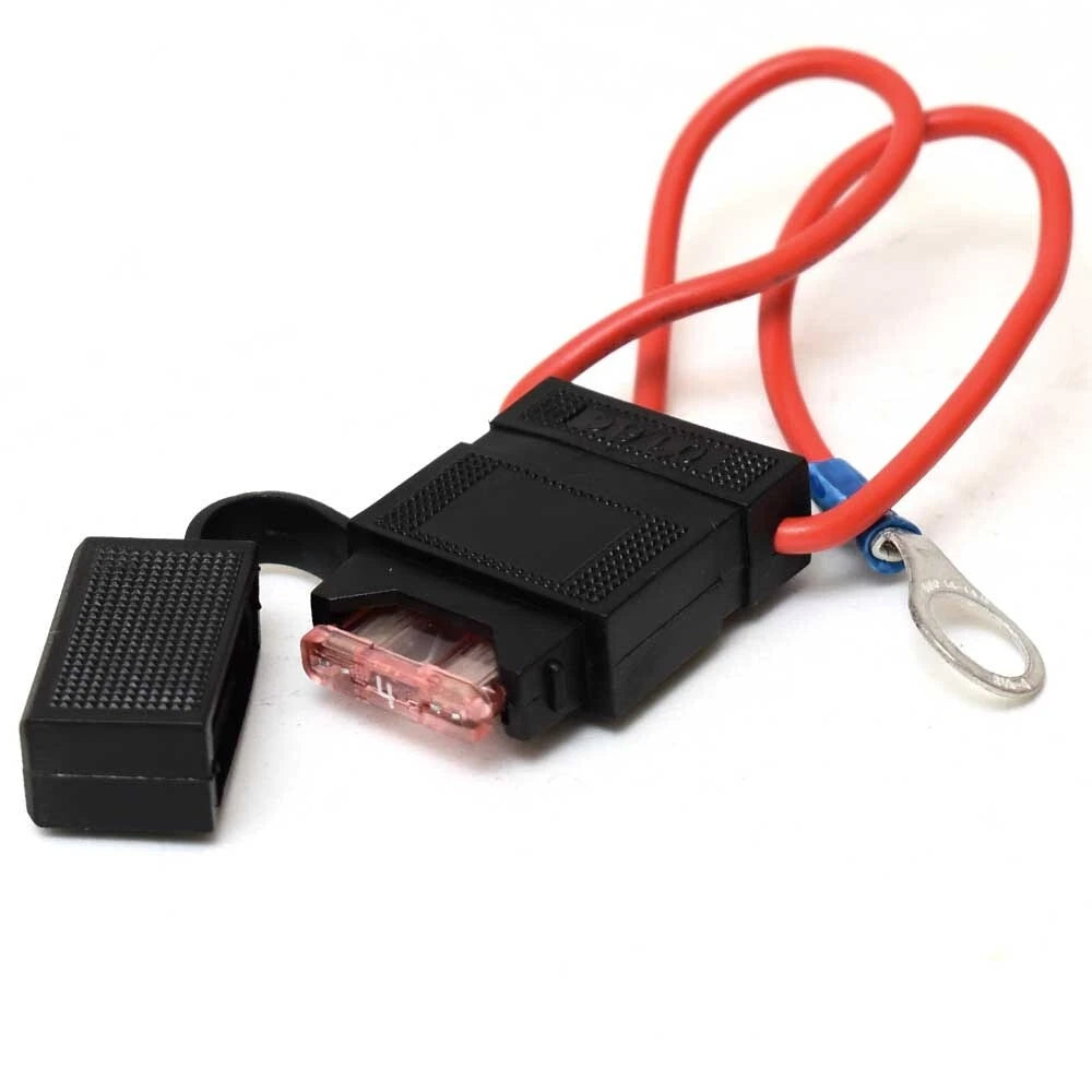Boat Inline Fuse Holder - ATC 16 AWG 4 AMP Black Red