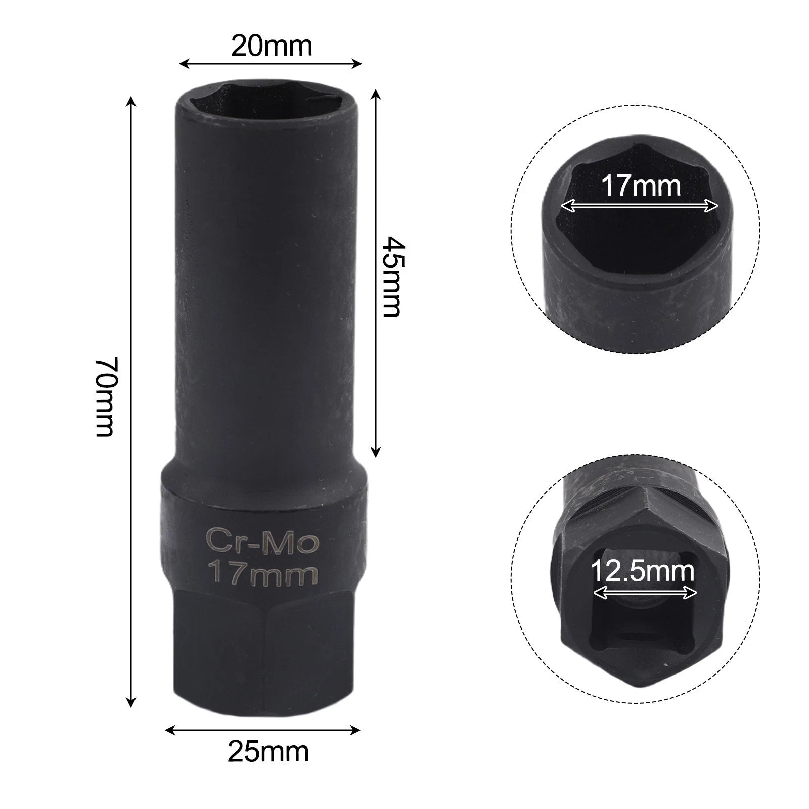 Compact 1/2 Inch Antitheft Tool for Car Wheel Installation and Removal
