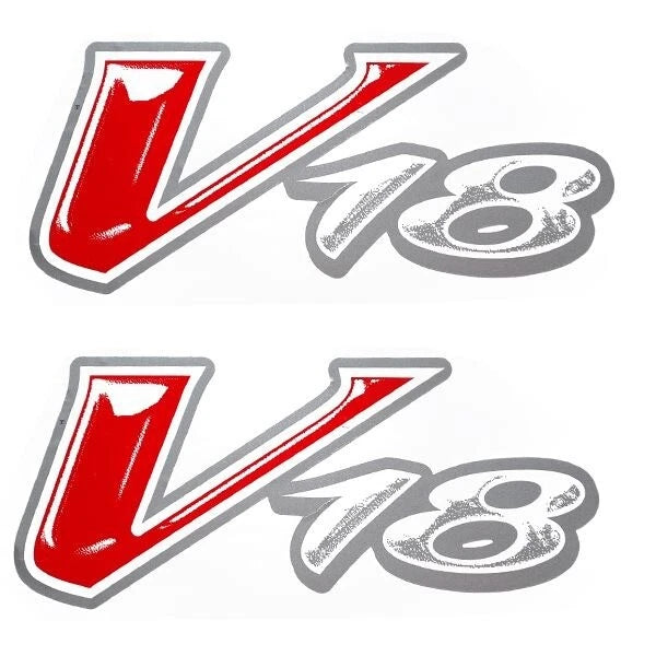 Boat Model Decal 135579 - Tracker V18 Red - Silver - White (pair)