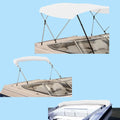 Bimini Top Boat Cover Canvas Fabric White with Boot Fits 4 BOW 96"L 54"H 54"-60"W
