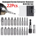 22PC Screw Extractor Remover Set Easy Out Damaged Stripped Drill Bits Bolt