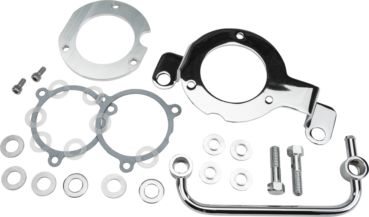 HARDDRIVE Complete Mnt Kit Breather Tube Chrome M8 Fits Harley Davidson 2017