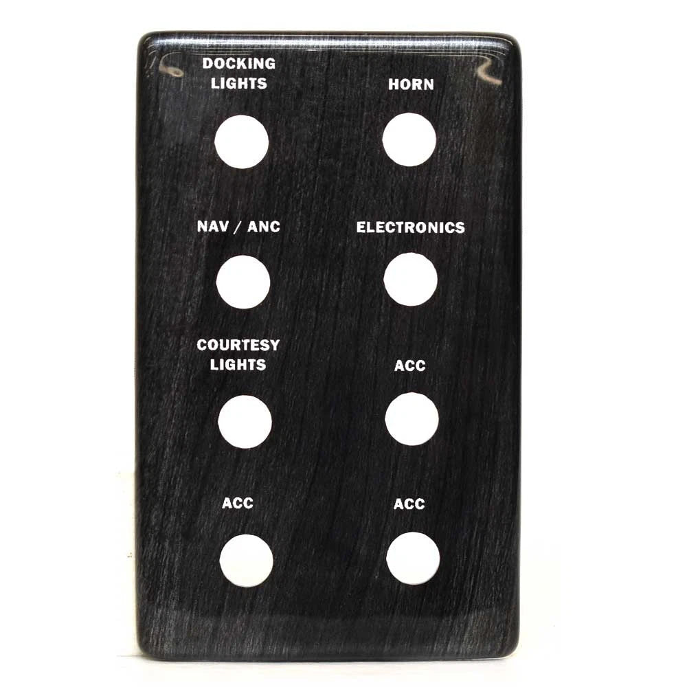 Crest Boat Blank Switch Panel - Gray Woodgrain 6 1/2 X 4 Inch