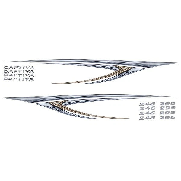 Rinker Captiva Boat Graphic Decals 008533 - Gray Stickers (kit)