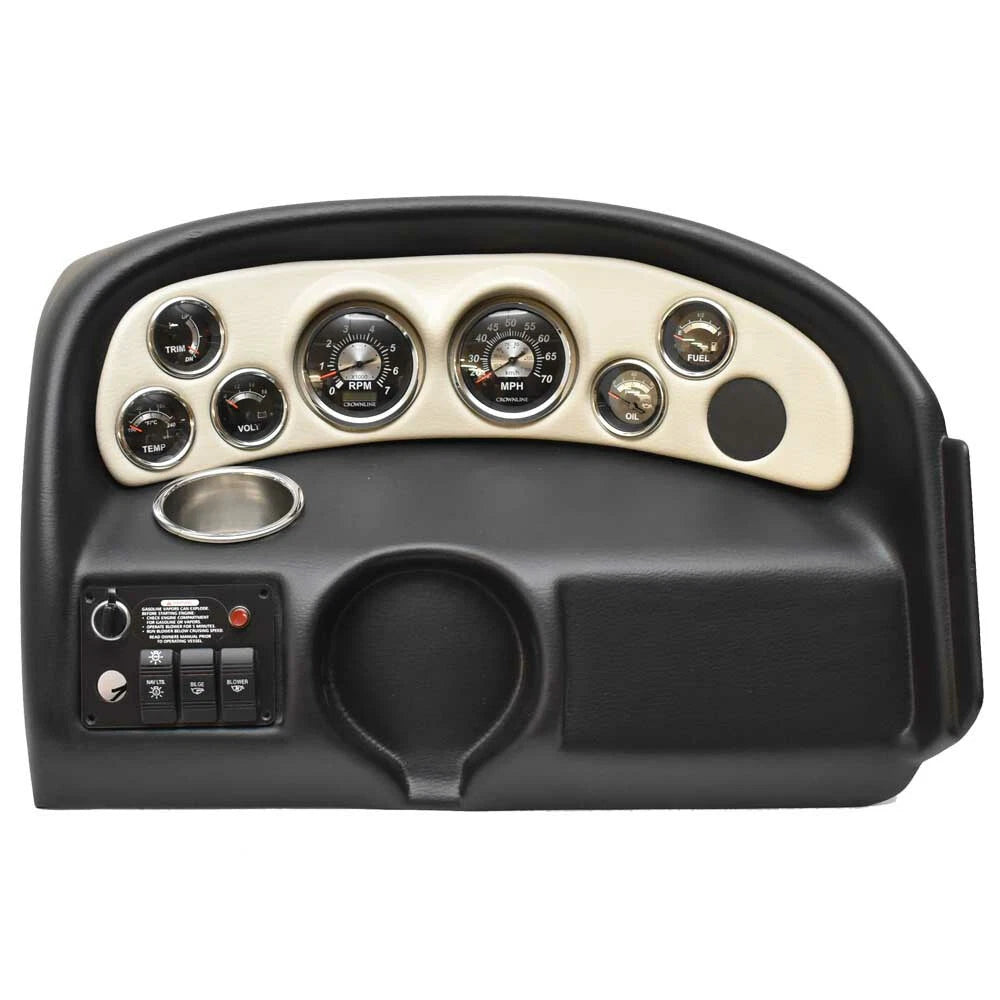Crownline Boat Dash Panel Shroud 40678 - with Teleflex Gauges Black