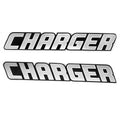 Charger Boat Raised Decals U14253-01 - Silver Logo Stickers (set of 2)