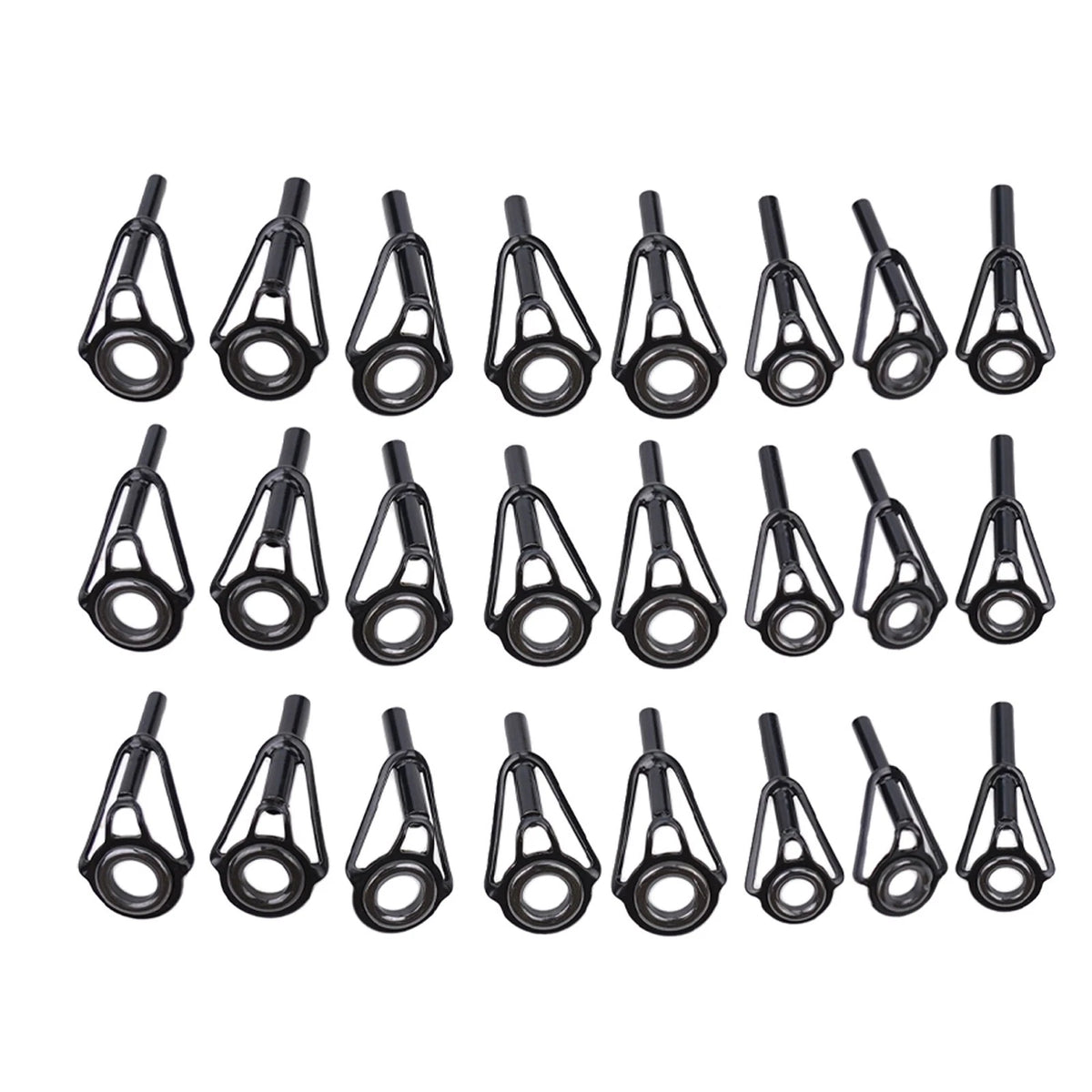 24pcs Fishing Rod Tip Repair Kit Stainless Steel Ceramic Ring Guide Tips