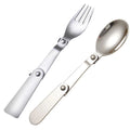 Foldable Stainless Steel Utensil Set Fork Spoon for Outdoor Dining Needs