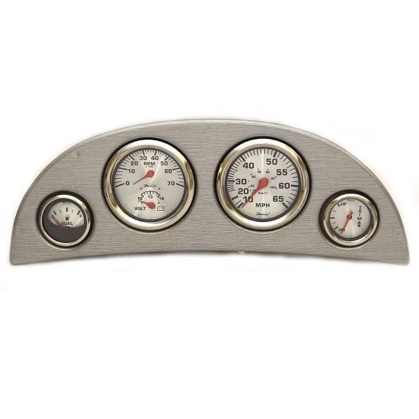 Lund Boat Gauge Panel 2109117 - 16 7/8 X 6 Inch Spun Silver Series