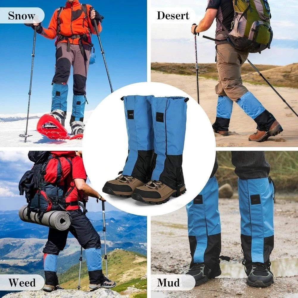 Lightweight Waterproof Winter Snow Gaiters Adjustable Fit Ankle Covers Outdoors