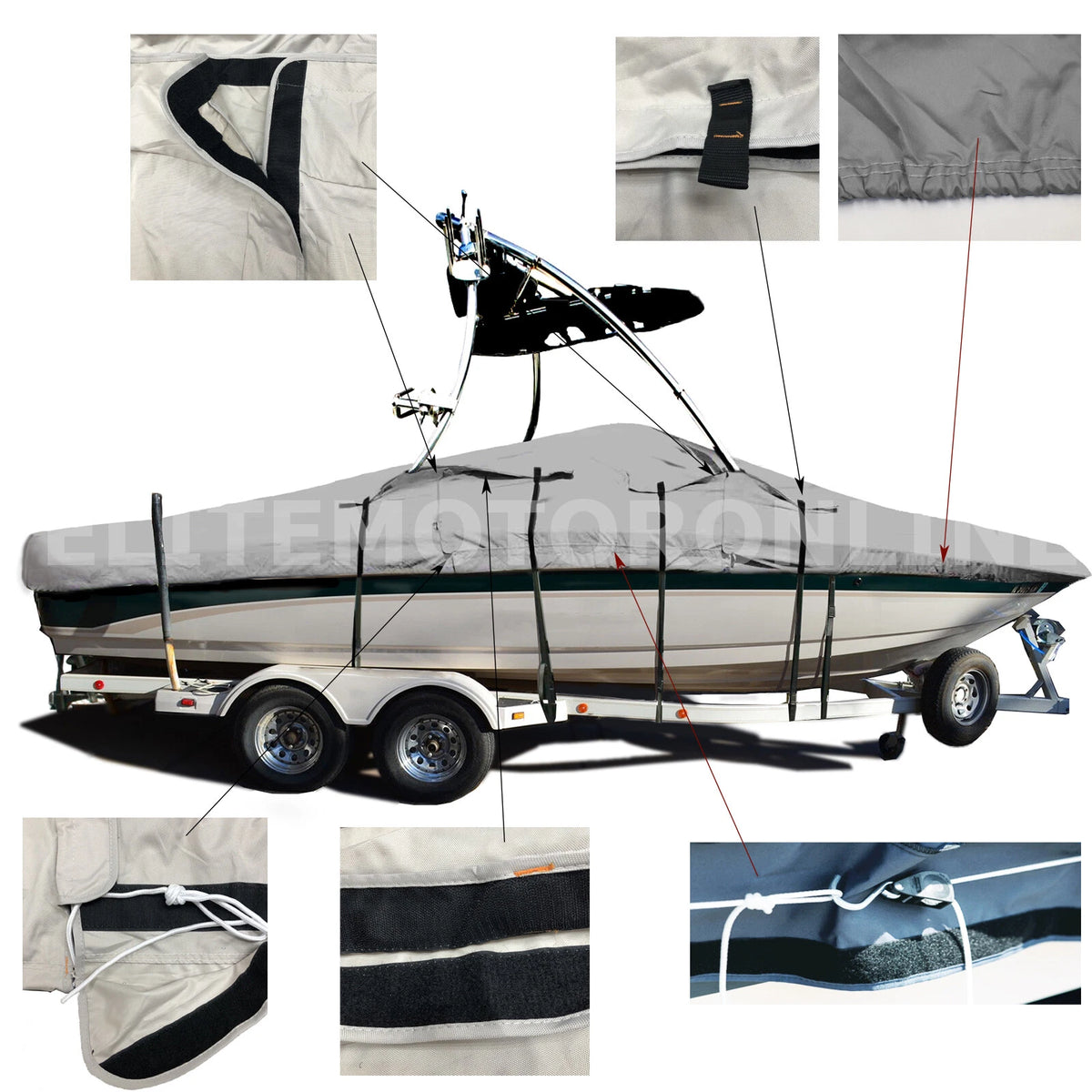 Chaparral 190 Ssi with Wakeboard Tower Heavy Duty Trailerable Boat Cover Strong