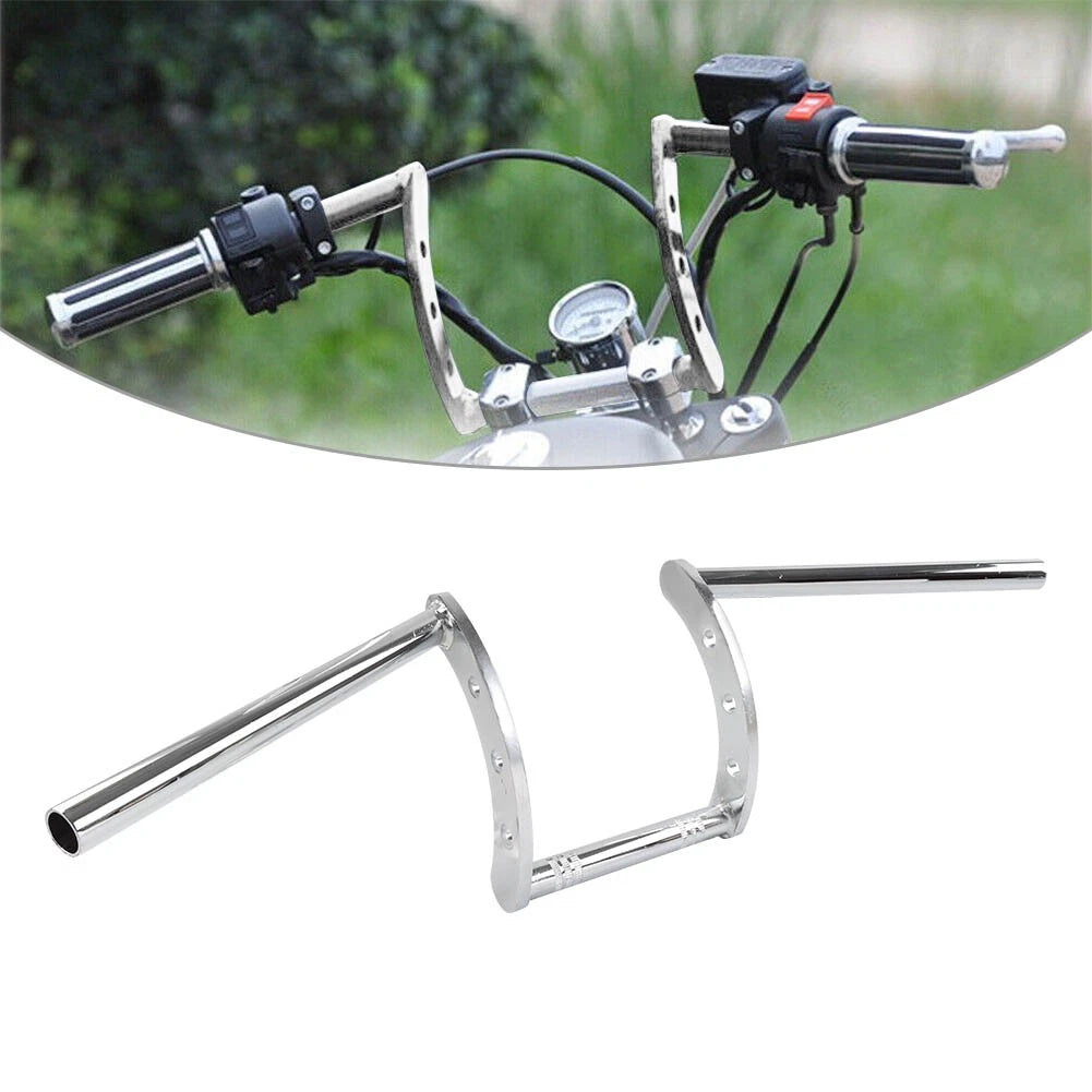 1x Silver 7/8" Handlebars Z Bar Drag Bars for Harley for Chopper Cruiser Bobber