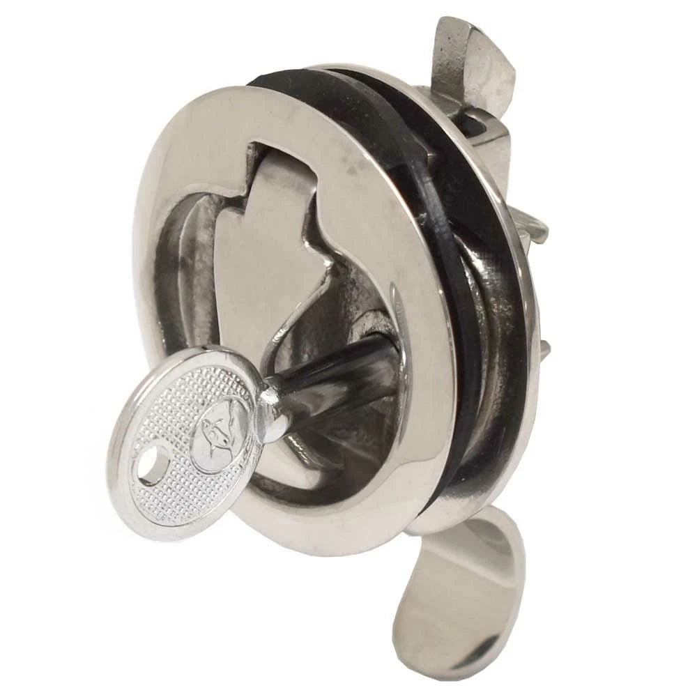 Southco Boat Flush Mount Pull Latch - Locking 2 Inch Stainless Steel