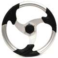 Godfrey Pontoon Boat Steering Wheel P0023131 - 14 1/4 Inch Silver Black