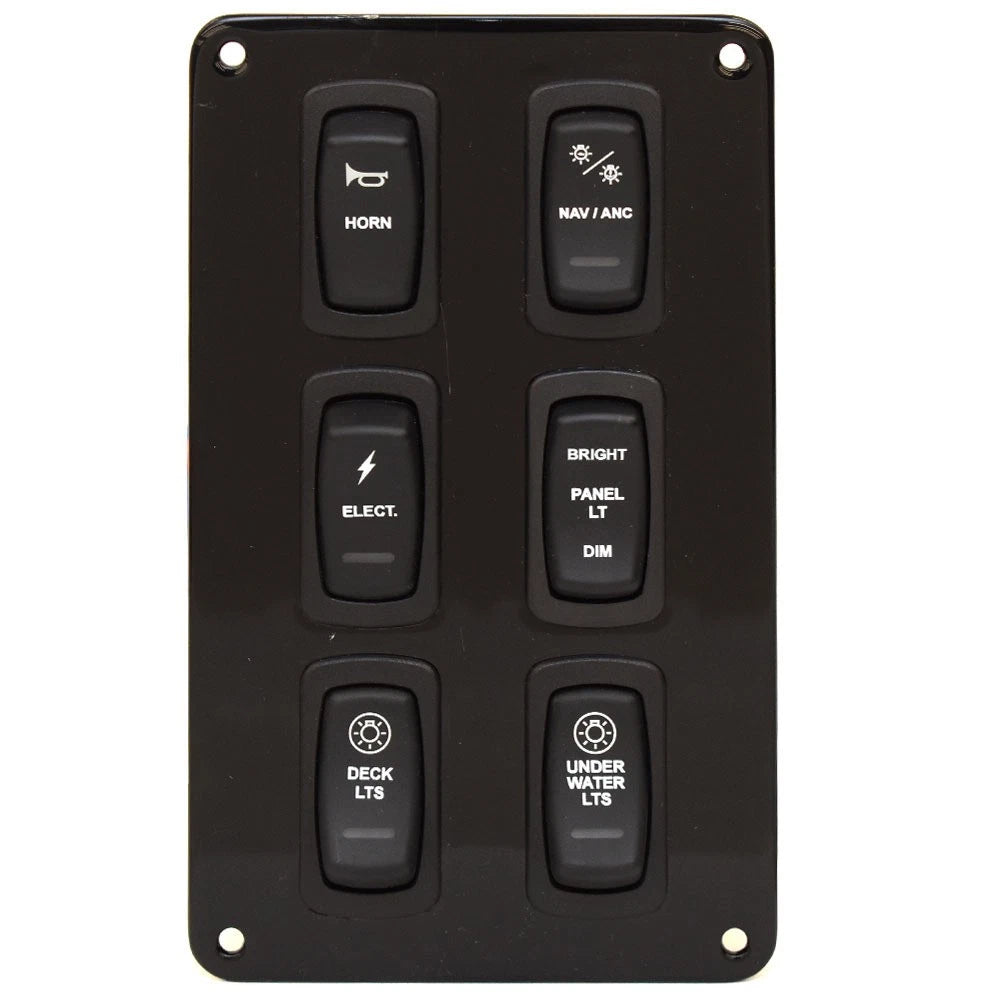 Regal Boat Rocker Switch Panel 424607 - 6-Position Black