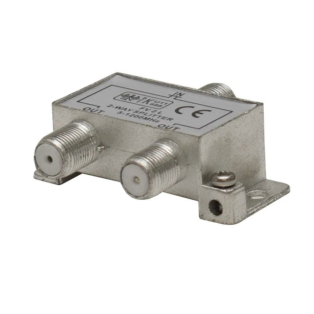 Glomex Boat 2-Way AV Splitter V9147 - Aviara Silver Aluminum