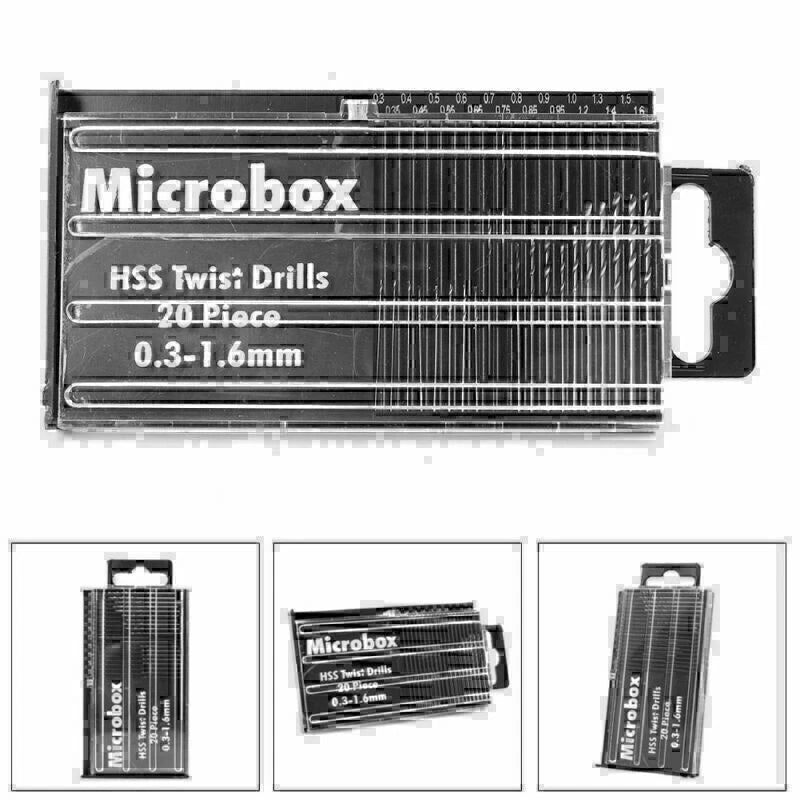 20Pcs 0.3mm-1.6mm HSS Mini Micro Twist Precision Drill Bit Set Craft Tool + Case