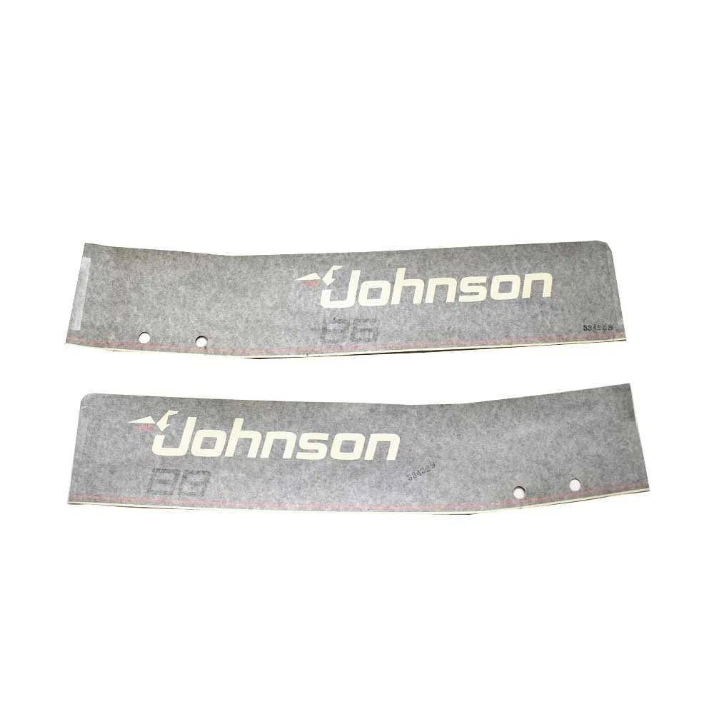 Johnson Evinrude Boat Decals 398996 - Black Stickers 86-88 (set of 2)
