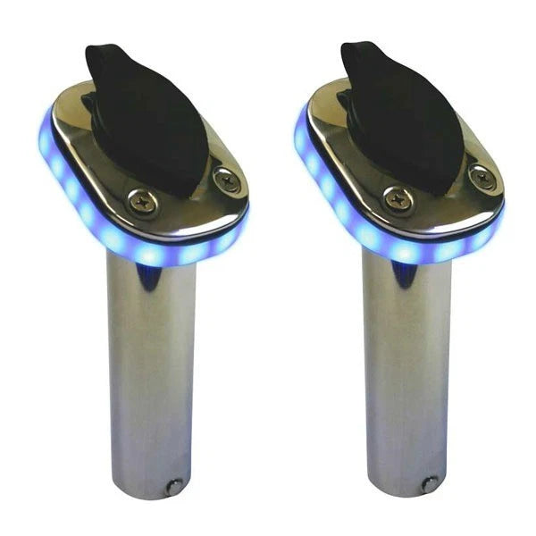 Sea Sense Boat Rod Holders 50091525 - Blue LED 30° Stainless (pair)