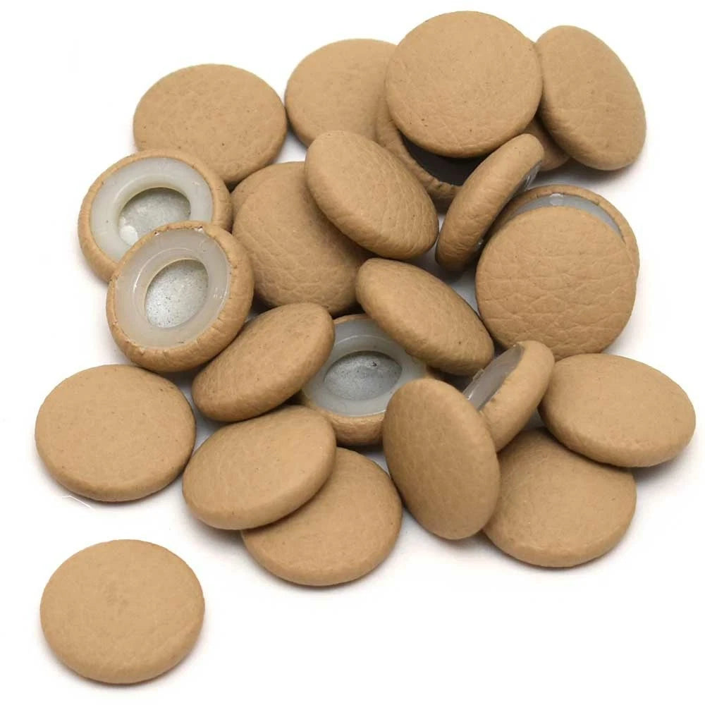 Boat Button Seat Snap Covers - Tan 3/8 Inch (set of 25)