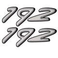 Rinker Boat Brand Decal - 192 White - Black 4 1/4 X 1 1/2 Inch (pair)