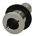 Boat Straight Thru Hull Fitting - Barbed 1 1/8 Inch Silver Plastic