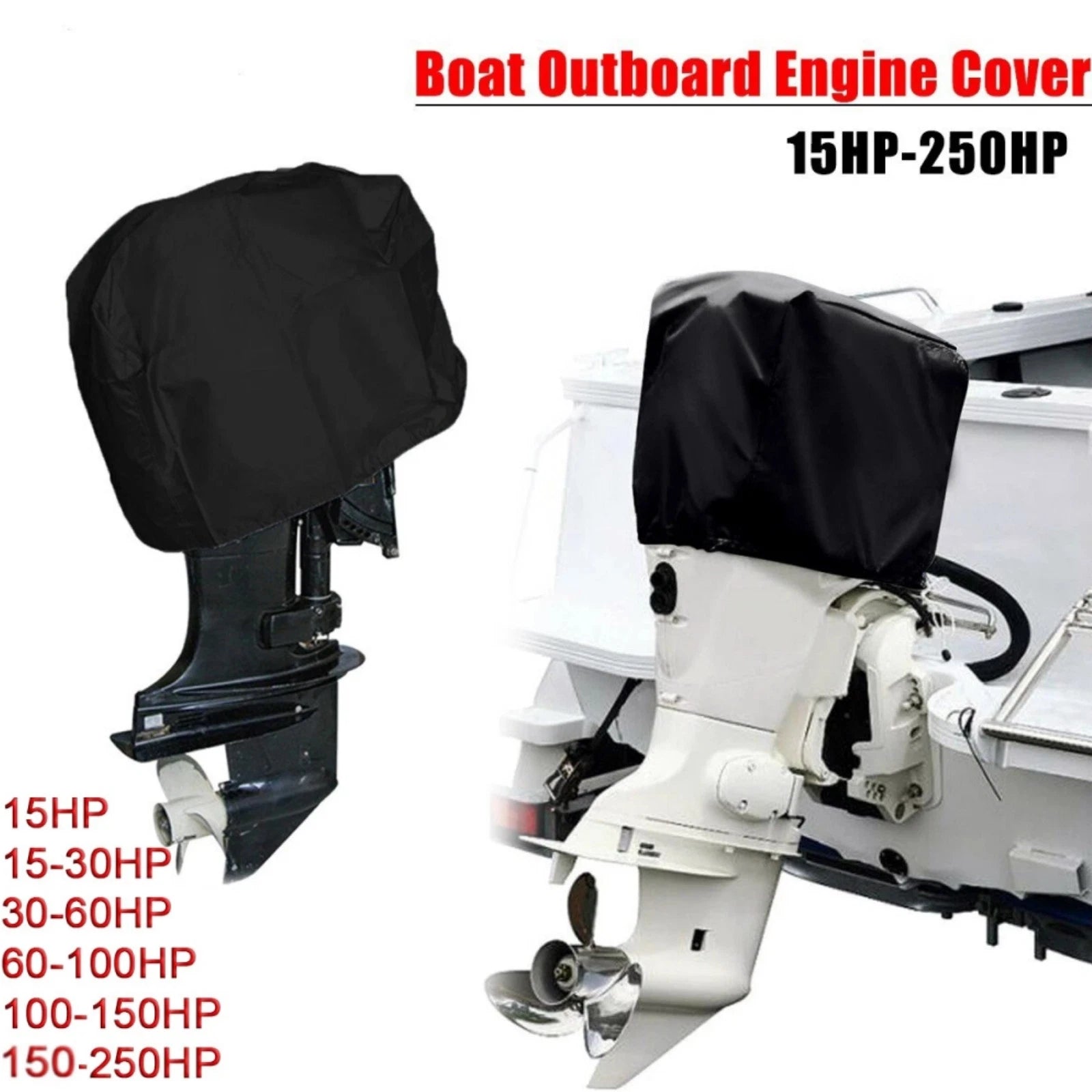 15 - 250 HP Trailerable Boat Outboard Motor Engine Storage Cover Dust Waterproof