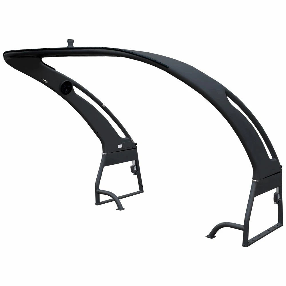 Boat Power Tower Folding Radar Arch - Glossy Black Aluminum
