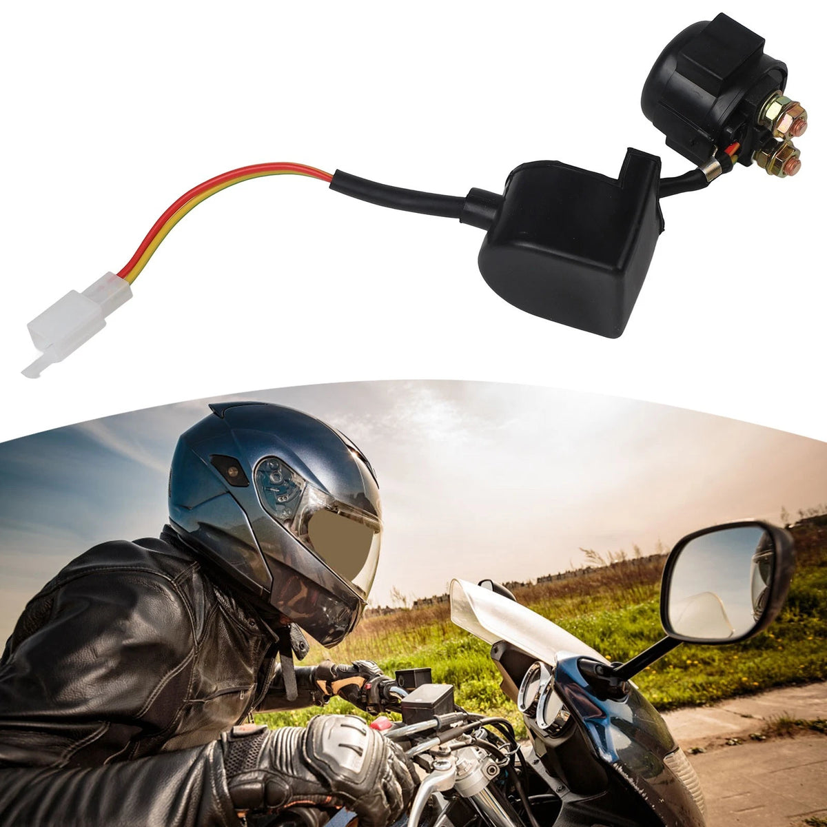 Starter Relay for ATV Moped Go-Kart Extra Long Wire Starter Relay
