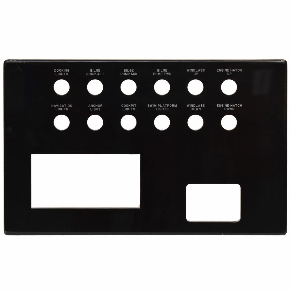 Cobalt Boat Blank Switch Panel 503274BL - Lights Bilge Black Acrylic