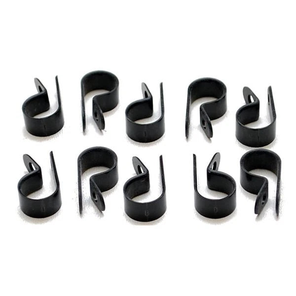 Boat Cable Wire Holder Clamps - 1/2 Inch Black Plastic (set of 10)