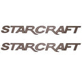 StarCraft Boat Logo Decals - Metallic Pewter Stickers (pair)