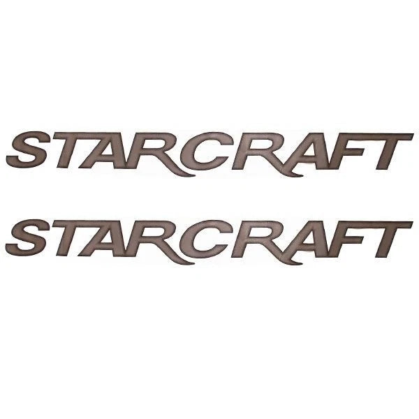 StarCraft Boat Logo Decals - Metallic Pewter Stickers (pair)